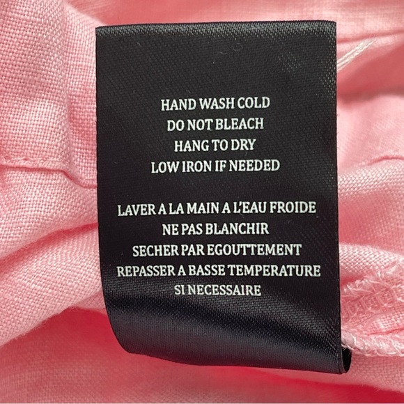 Blank NYC Flying Solo 100% Linen Button Down Shirt in Pink Size Small - Picture 8 of 10